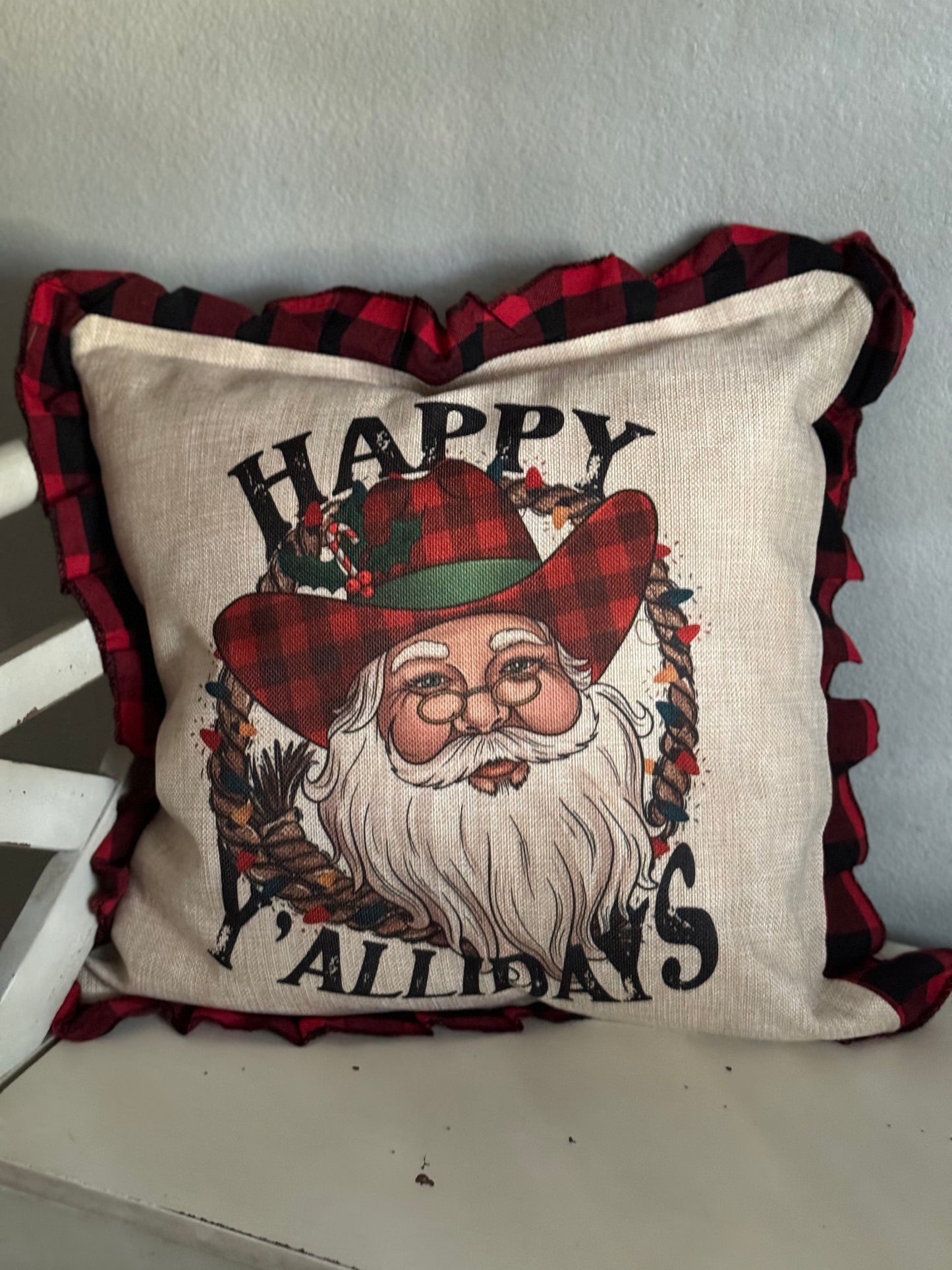 Happy Y'allidays Throw Pillow