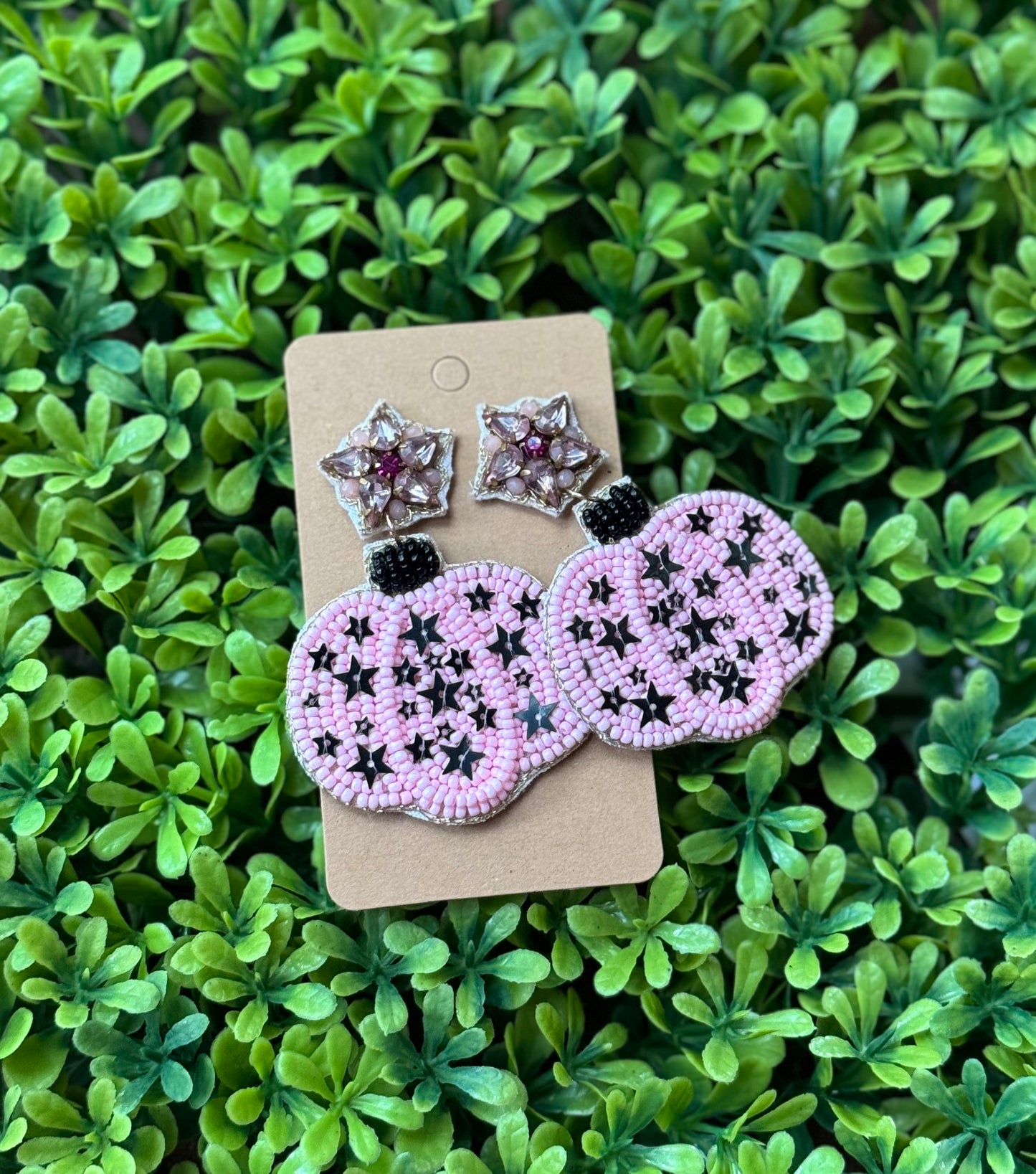 Seeded Pink Pumpkin Earrings