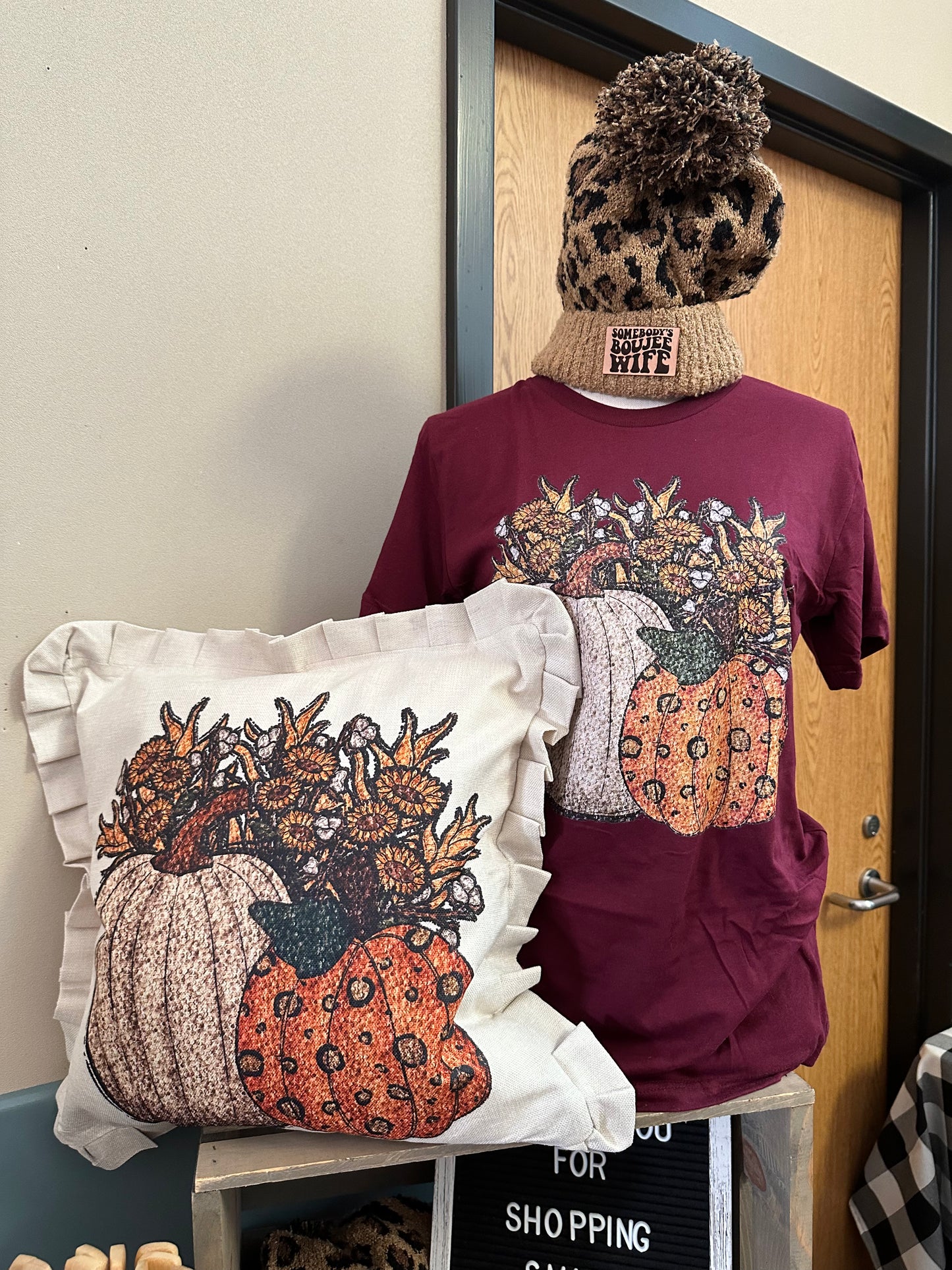 Leopard Pumpkin Throw Pillow