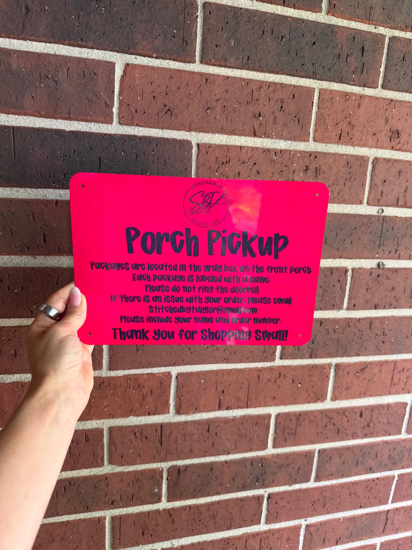 Custom Porch Pickup Sign | Personalized Metal Business Sign
