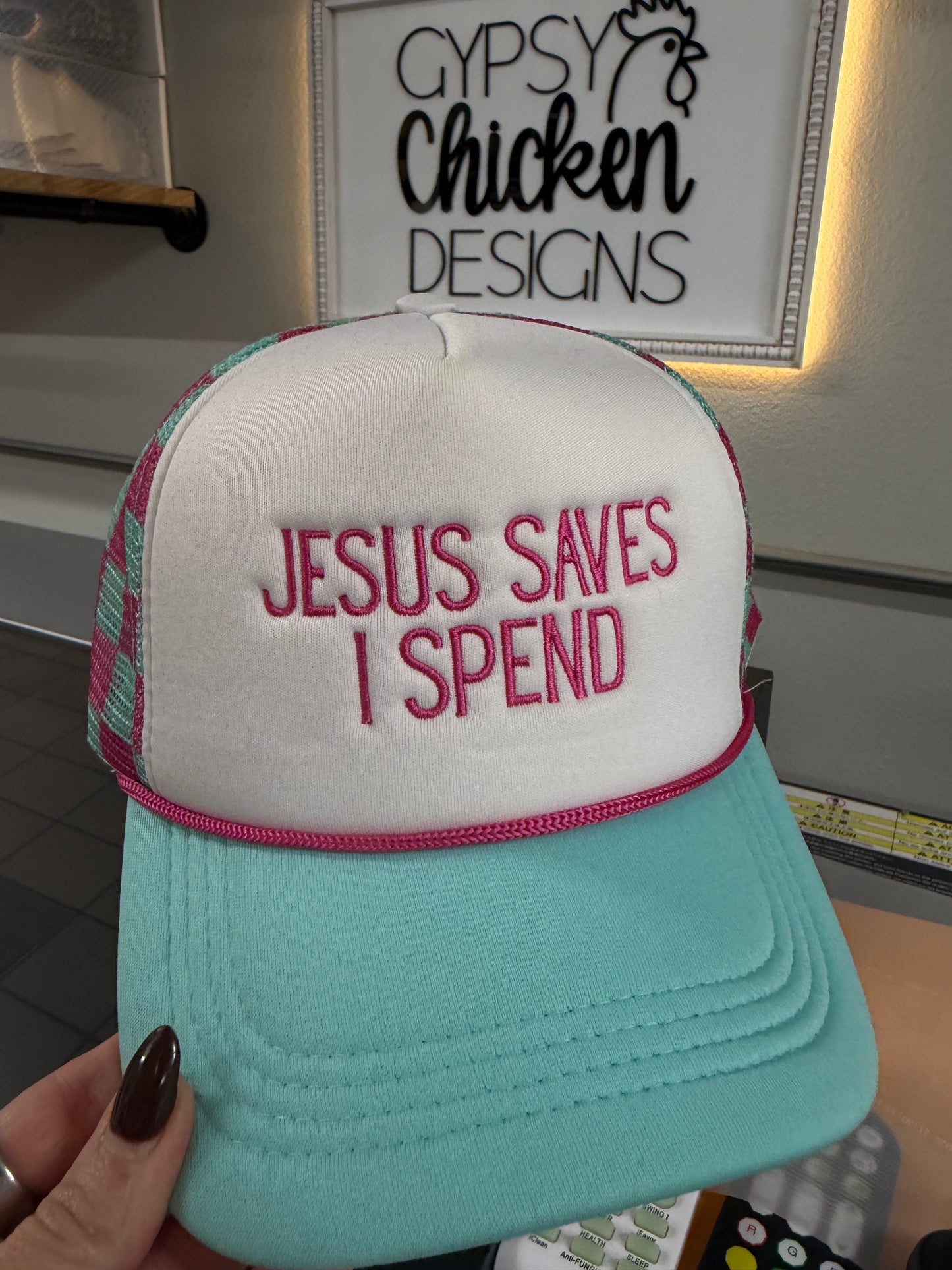 Jesus Saves I Spend Hat