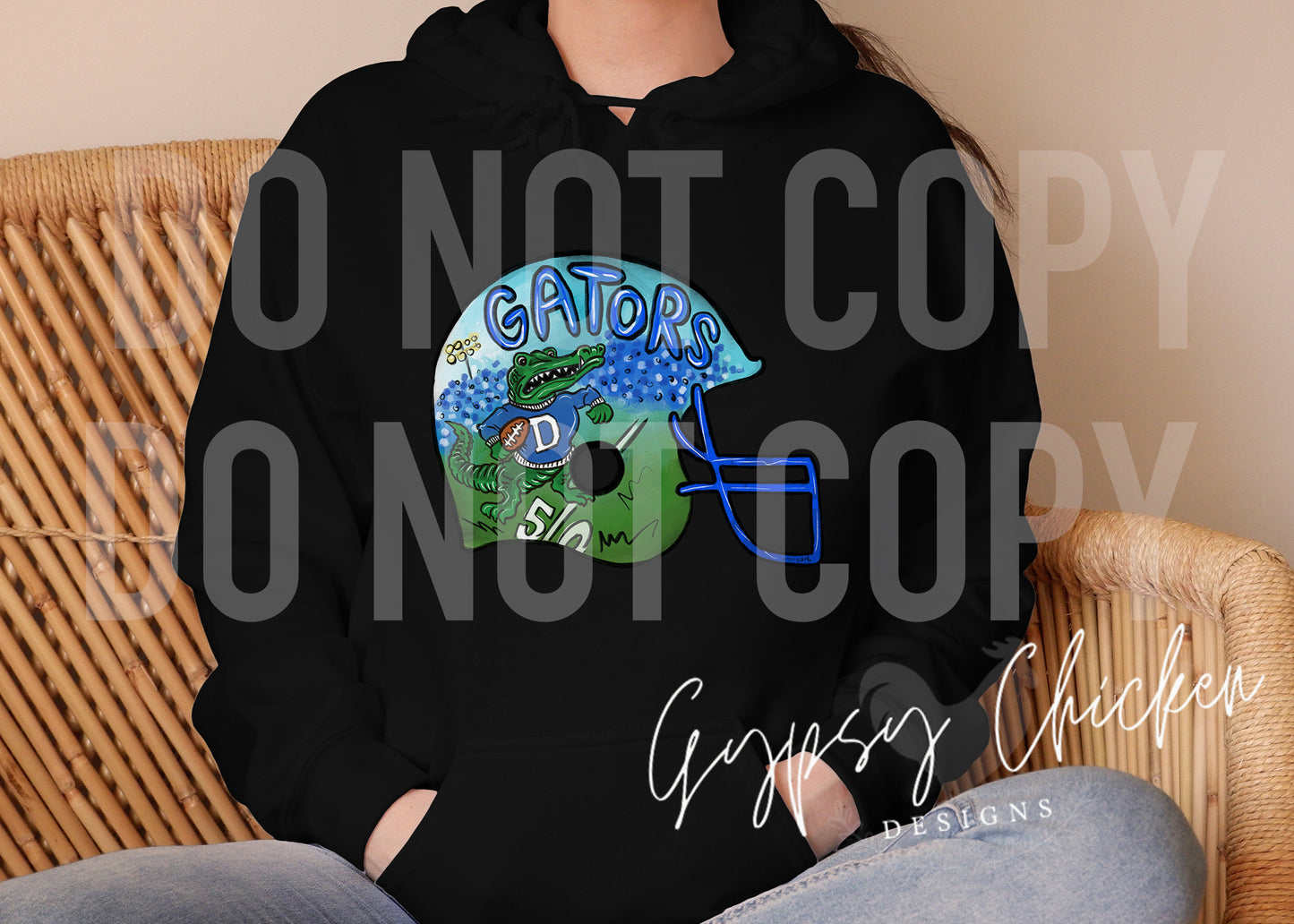 Dickinson Gators Helmet {hand painted EXCLUSIVE} Sweatshirt & Hooded Sweatshirt