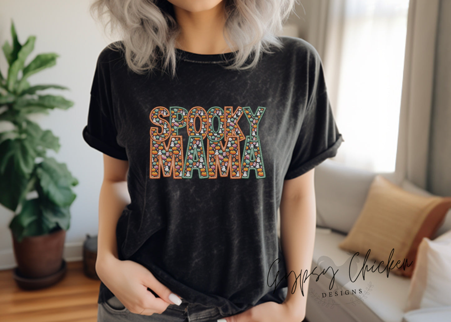 Spooky Mama {Faux Embroidery}