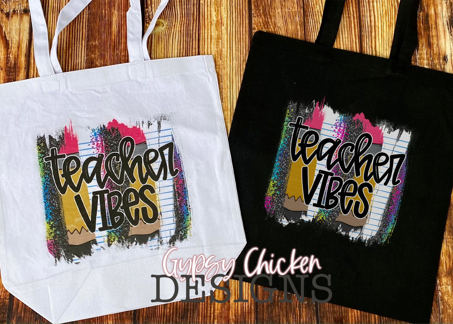 Teacher Vibes Canvas Tote