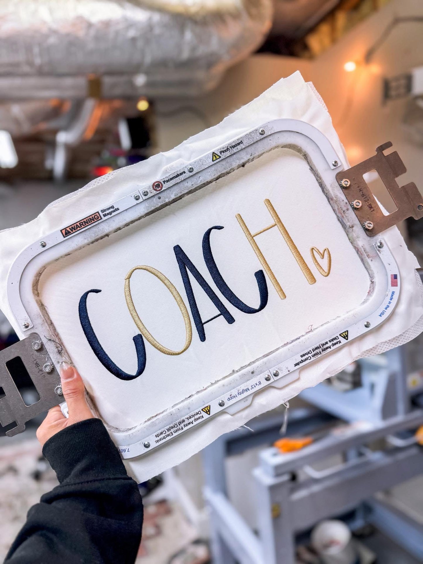 Hand-lettered Coach {Embroidery}