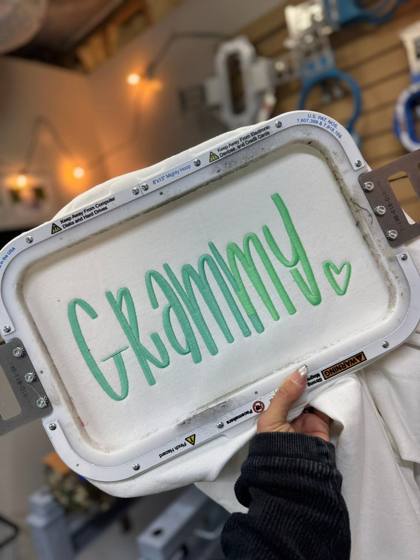 Hand-lettered Grammy {Embroidery}
