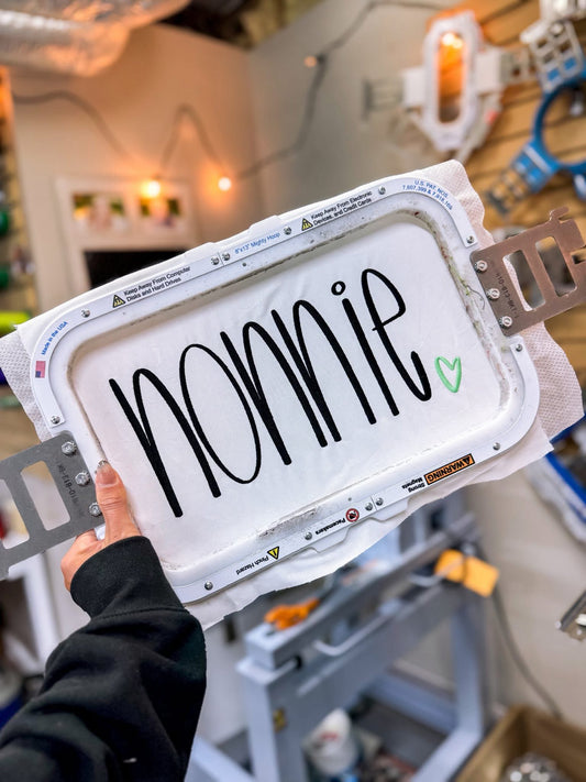 Hand-lettered Nonnie {Embroidery}