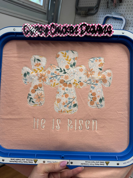He is Risen Applique Crosses