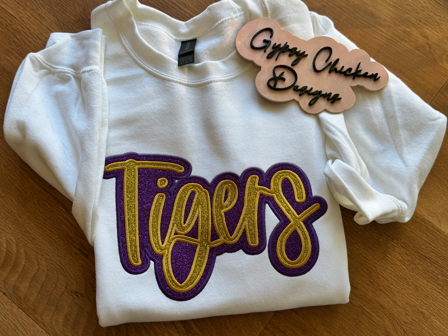 Double Applique' Glitter Mascot Sweatshirt {Embroidered}