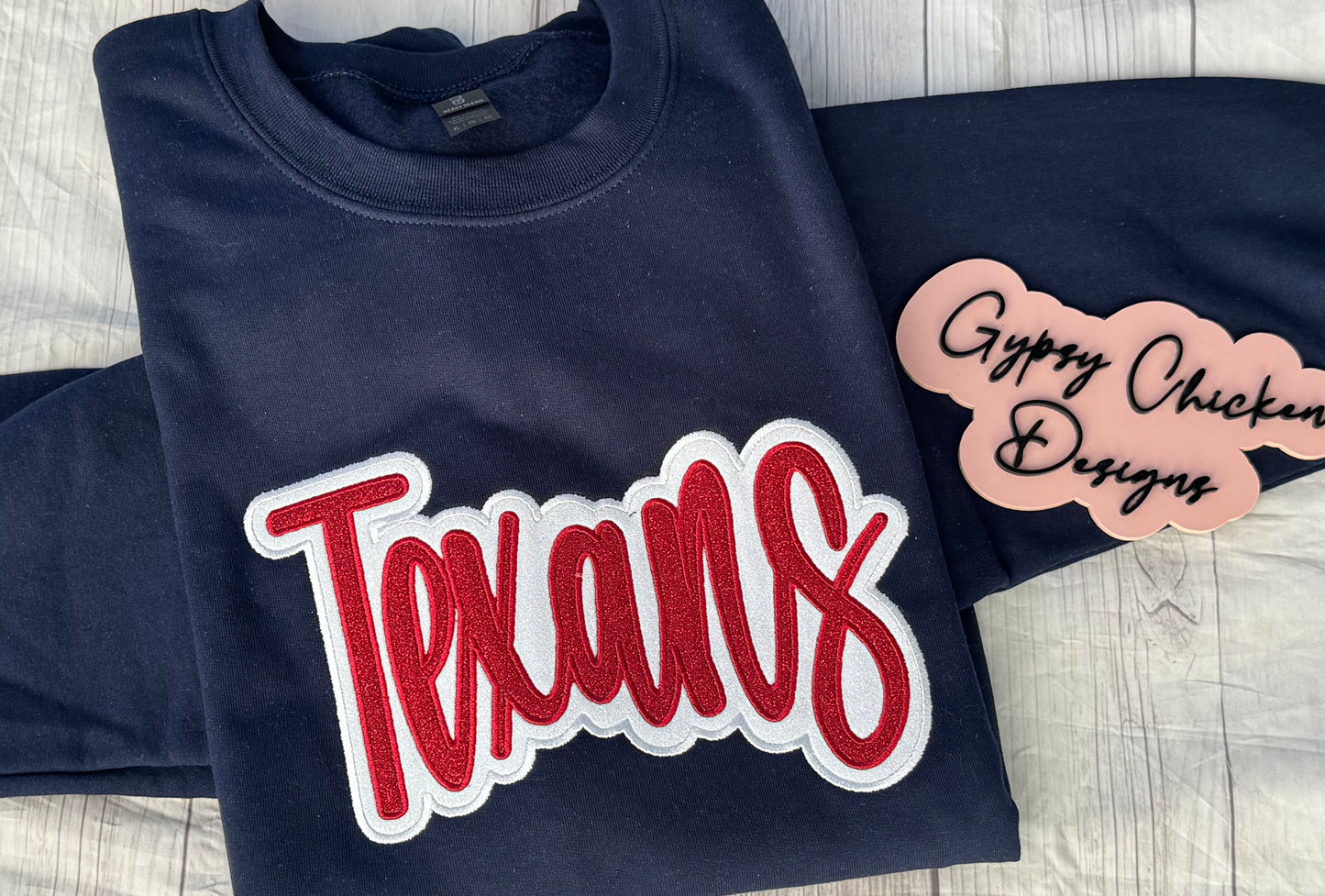 Double Applique' Glitter Mascot Sweatshirt {Embroidered}