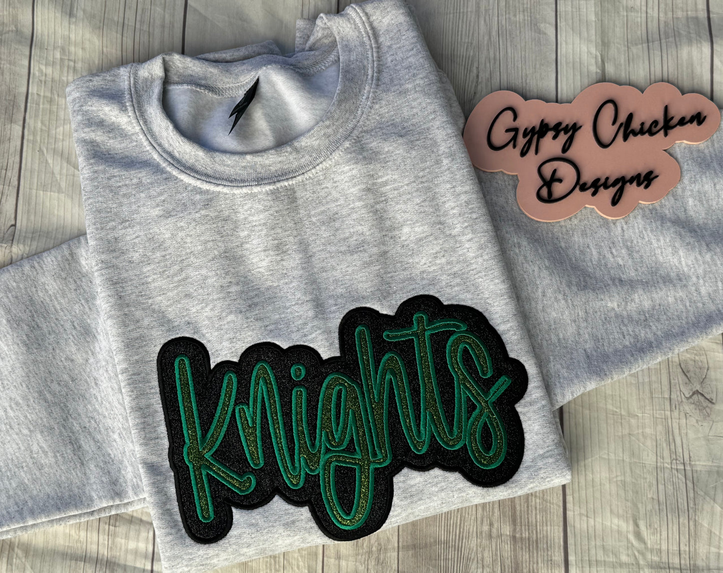 Double Applique' Glitter Mascot Sweatshirt {Embroidered}