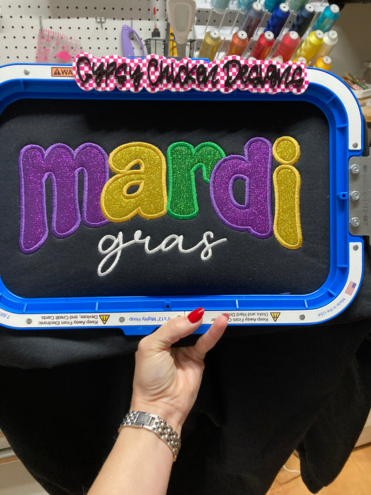 Mardi Gras Glitter Applique' {Embroidery}