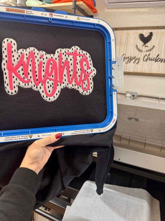 Double Applique' Fabric Mascot {Embroidered}