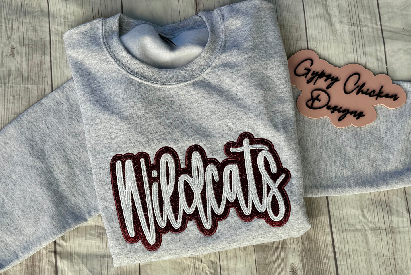 Double Applique' Glitter Mascot Sweatshirt {Embroidered}