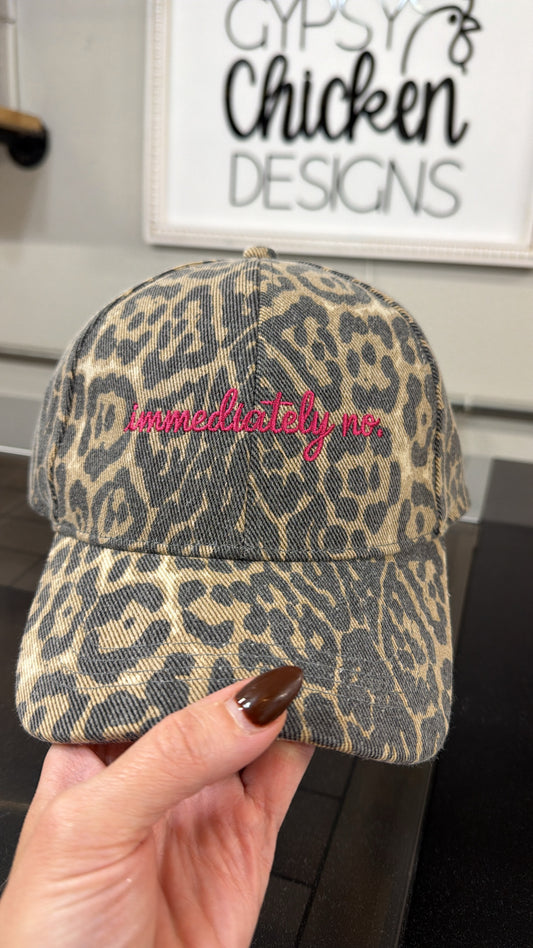 Immediately No Embroidered Hat