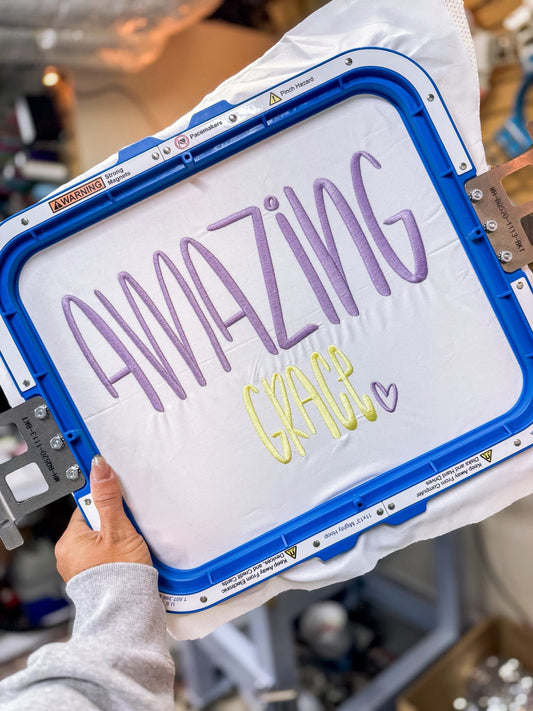 Hand-lettered Amazing Grace {Embroidery}