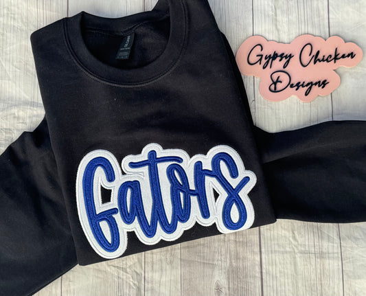 Double Applique' Glitter Mascot Sweatshirt {Embroidered}