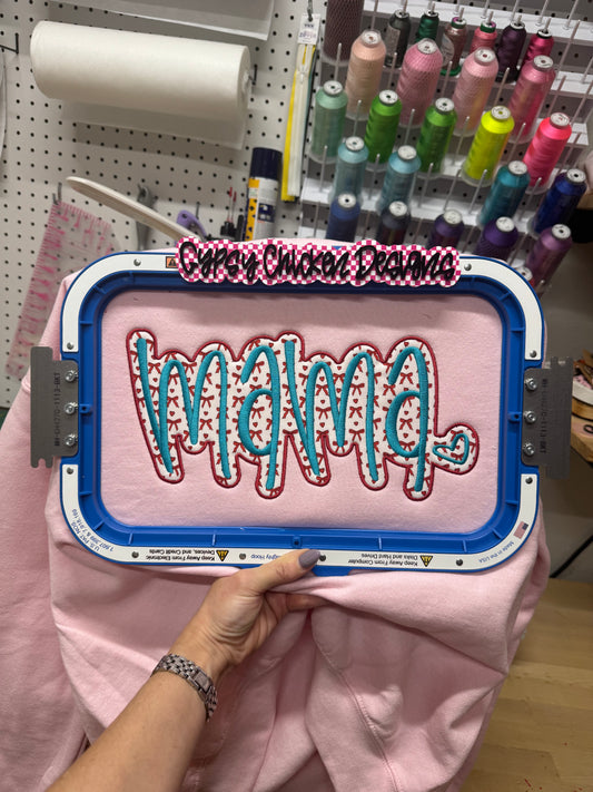 Hand-lettered Mama Appliqué {Embroidery}