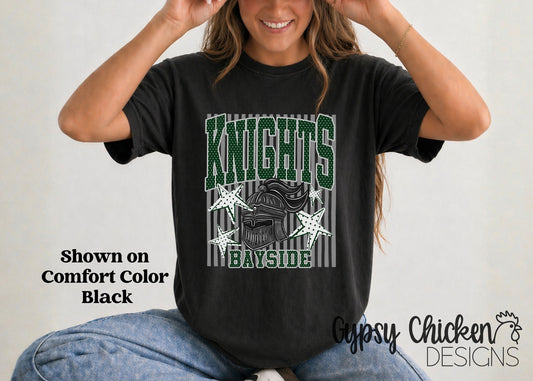 Bayside Knights | Polka Dot & Stripes Mascot Tee