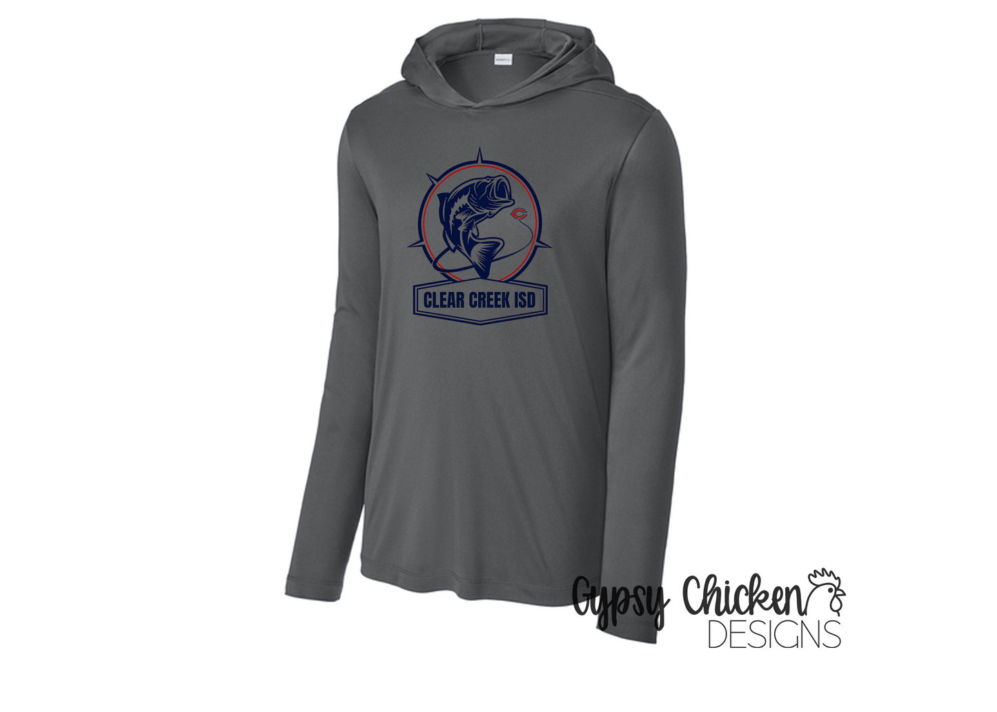 Clear Creek ISD Bass Hooded UV Long Sleeve