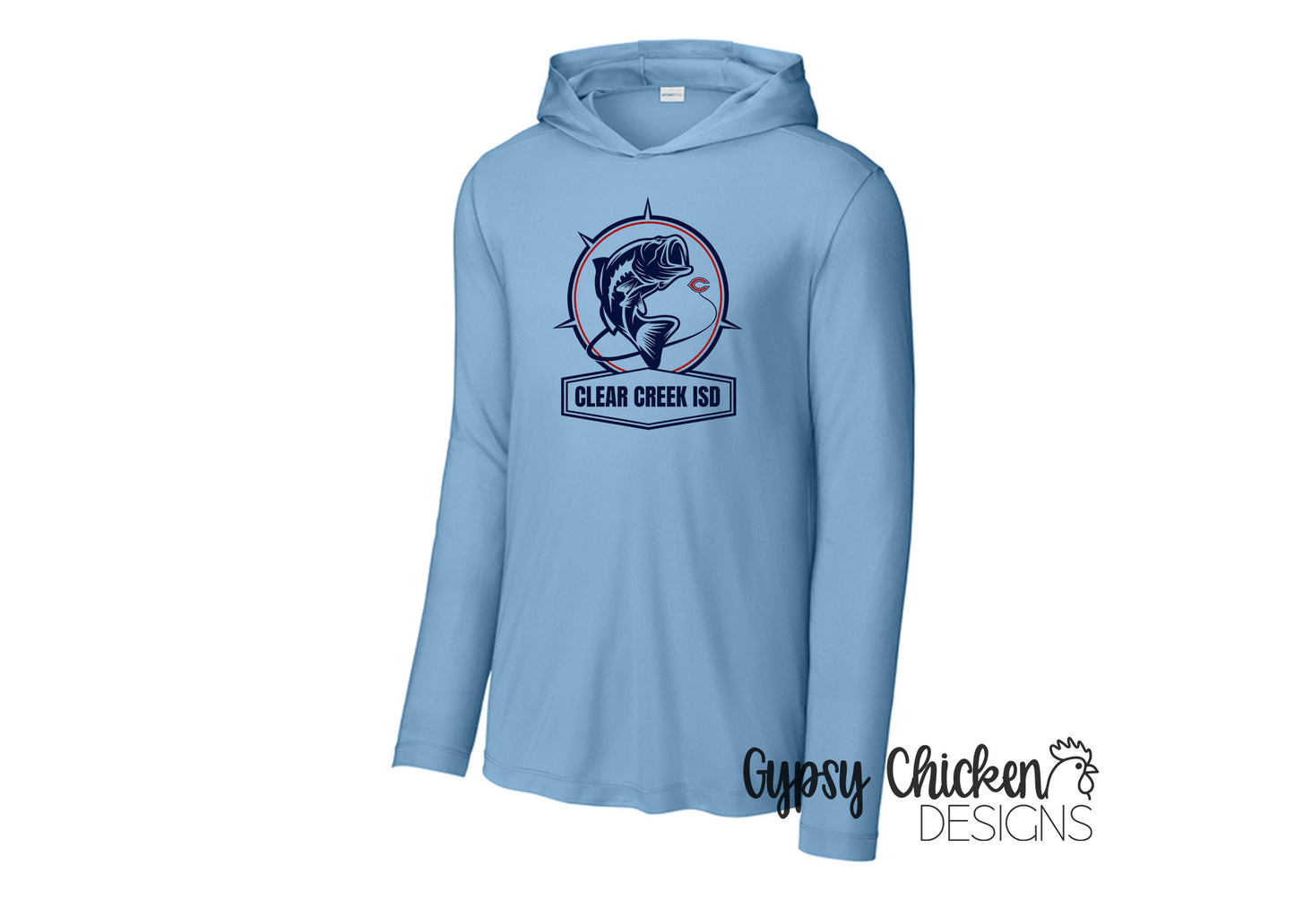 Clear Creek ISD Bass Hooded UV Long Sleeve