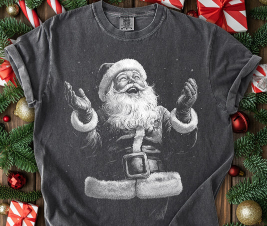 Vintage Black and White Santa
