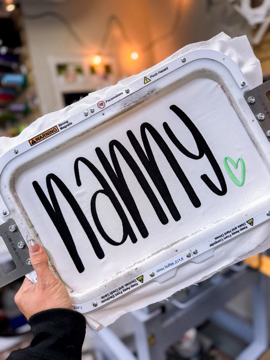 Hand-lettered Nanny {Embroidery}
