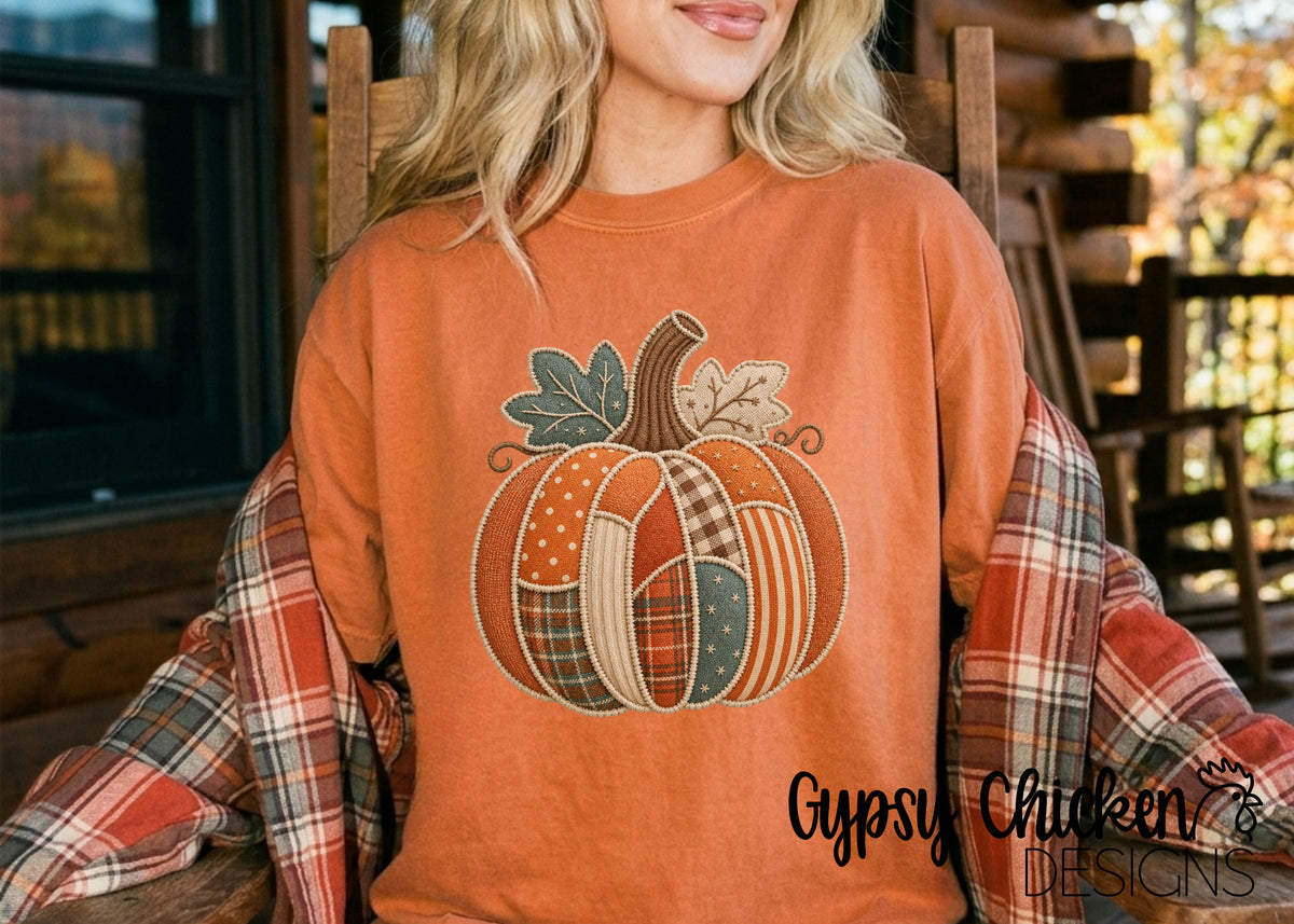Faux Applique Pumpkin