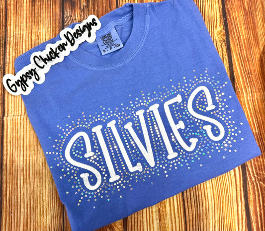 Custom Mascot Funky Serif Spangle T-shirt or Sweatshirt {Embroidery}