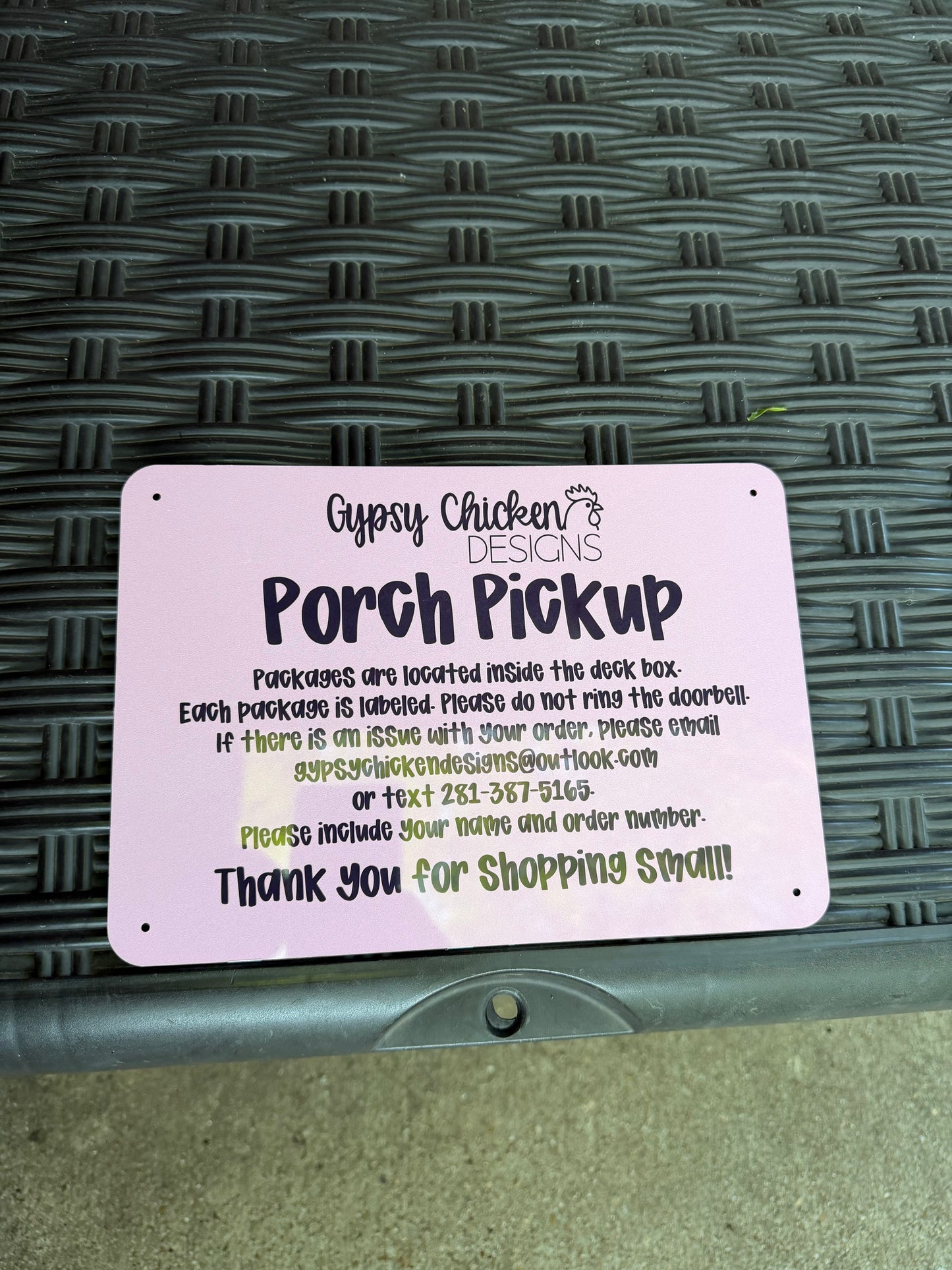 Custom Porch Pickup Sign | Personalized Metal Business Sign