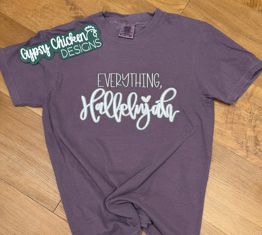 Everything Hallelujah Puff Embroidery Shirt & Sweatshirt
