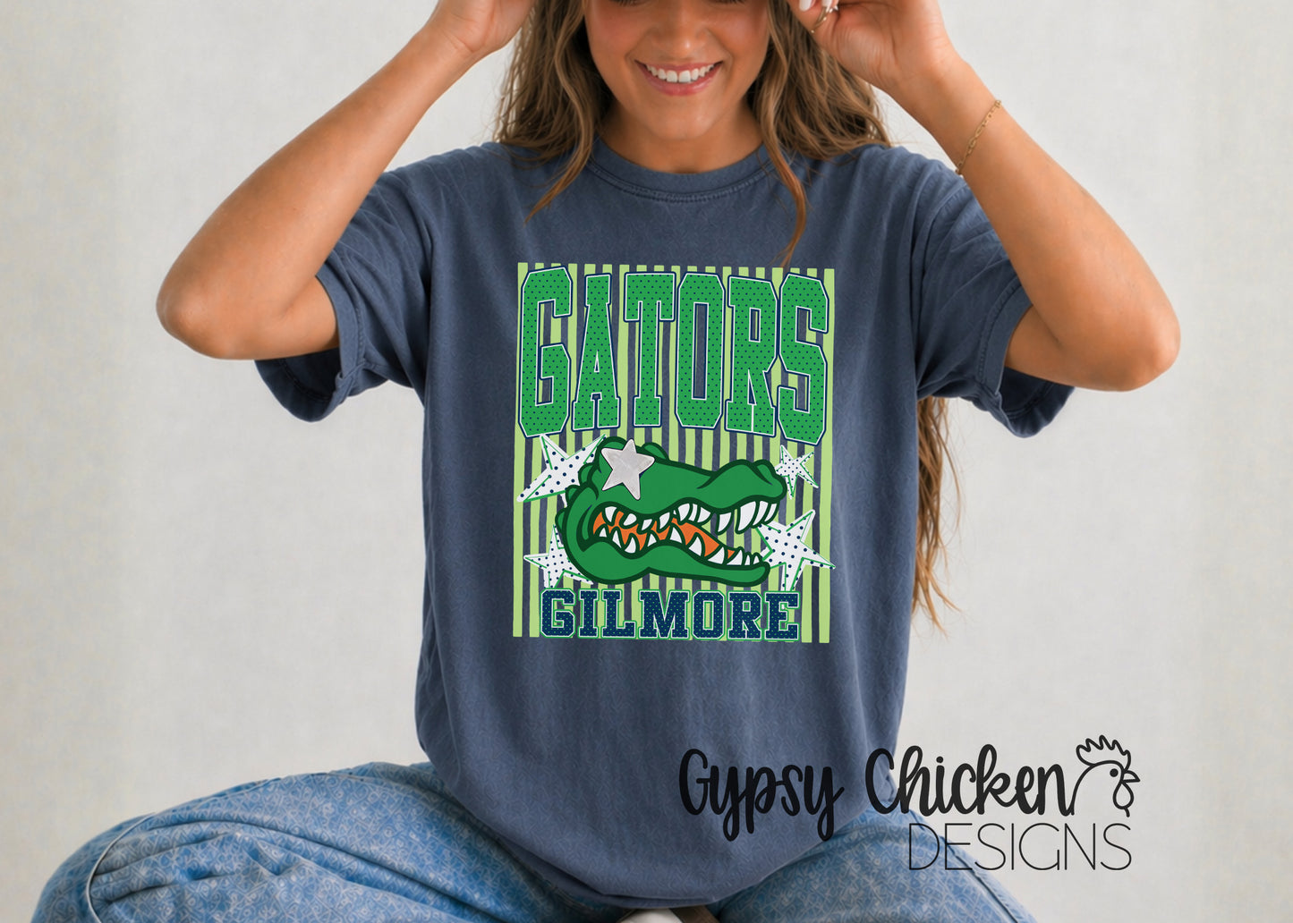 Gilmore Gators | Polka Dot & Stripes Mascot Tee