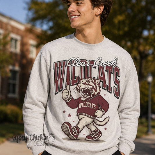 Wildcats Retro Mascot