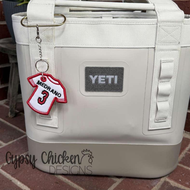 Custom Embroidered Jersey Bag Tag | Personalized Sports Bag Tag | Baseball Basketball Football Soccer Cheer Gift