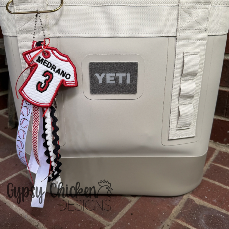 Custom Embroidered Jersey Bag Tag | Personalized Sports Bag Tag | Baseball Basketball Football Soccer Cheer Gift