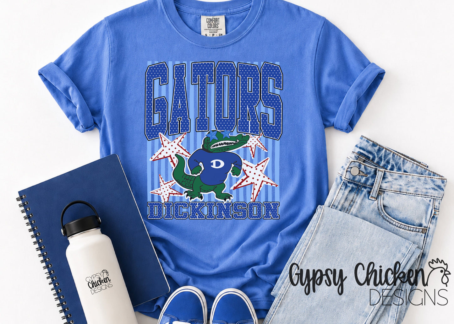 Dickinson Gators | Polka Dot & Stripes Mascot Tee
