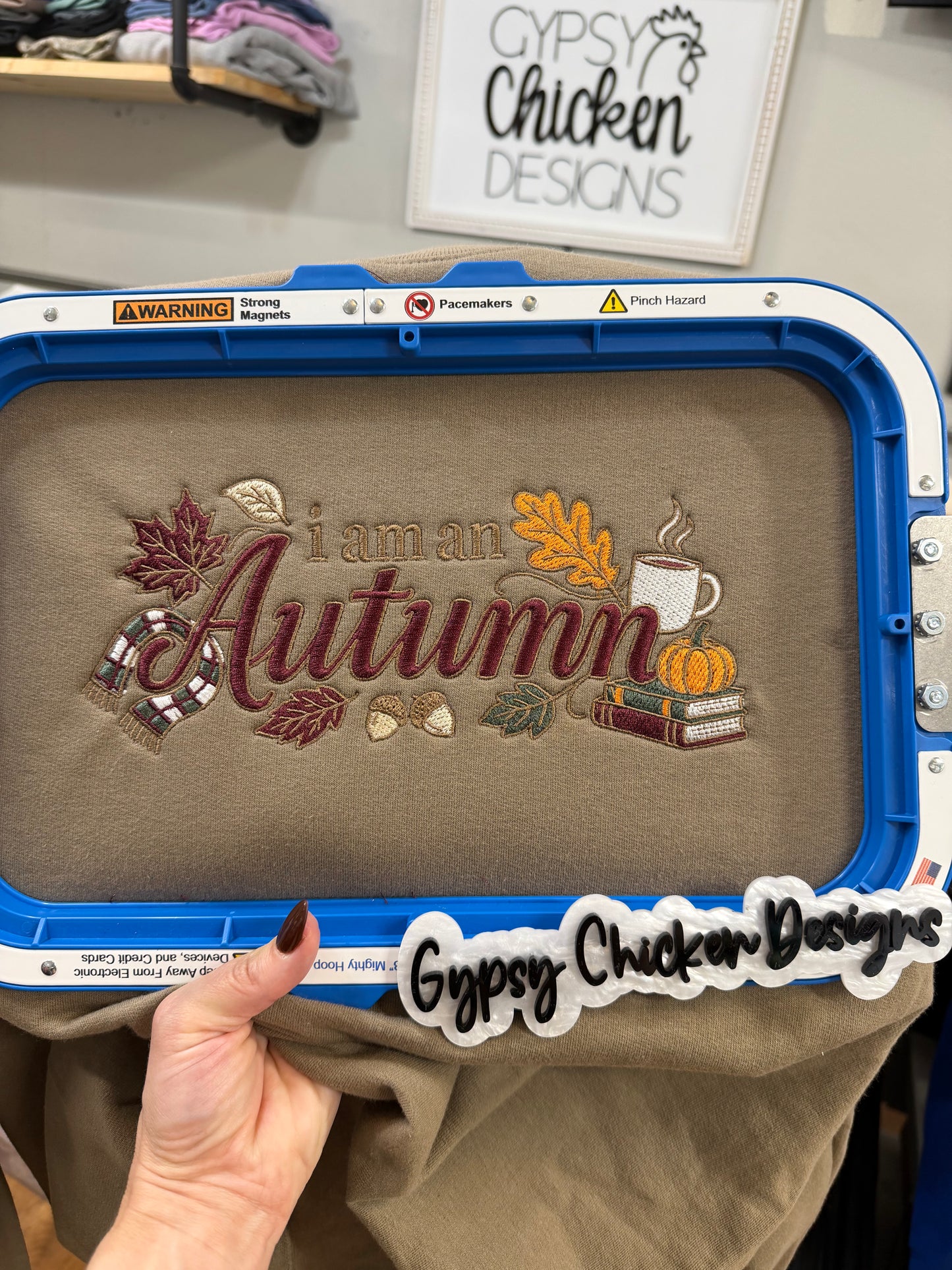 I Am An Autumn Embroidered