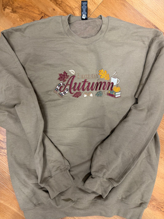 I Am An Autumn Embroidered Sweatshirt size medium