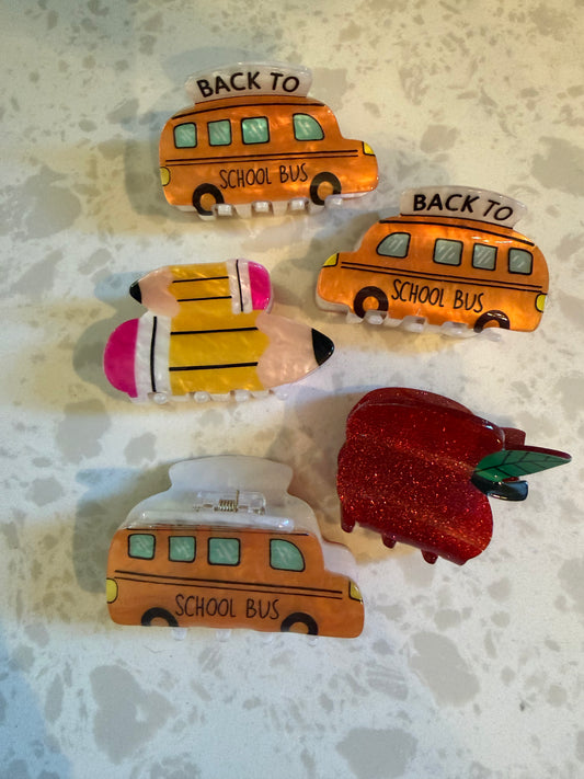 School Themed Hair Clips