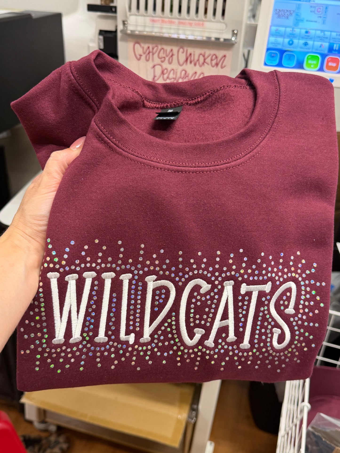 Wildcats Spangle Sweatshirt {Embroidery}