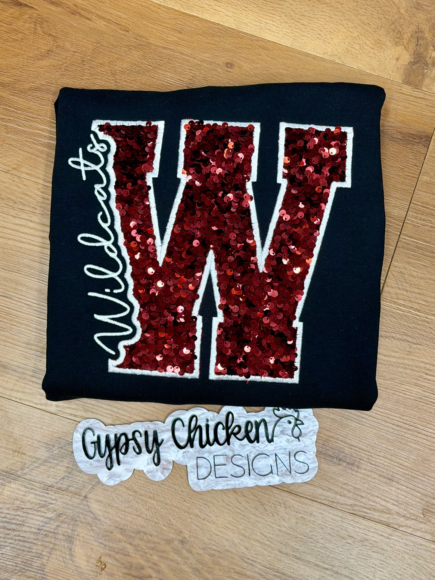 Wildcats {Sequin or Glitter Applique' Embroidery}