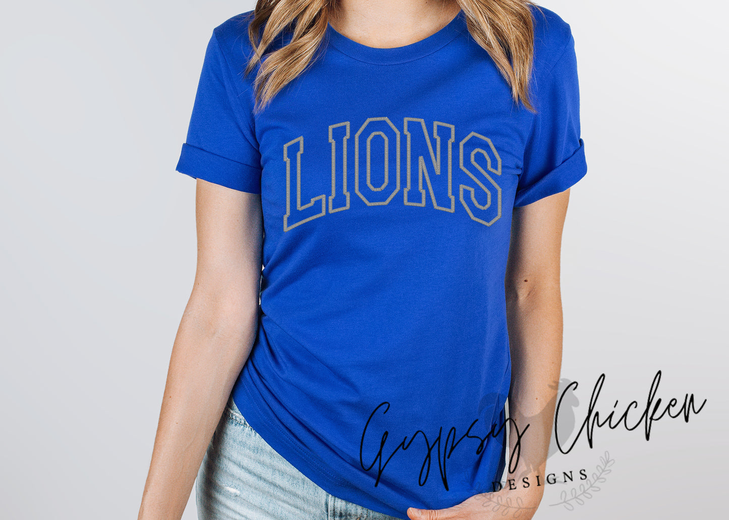 Lions Faux Embroidery