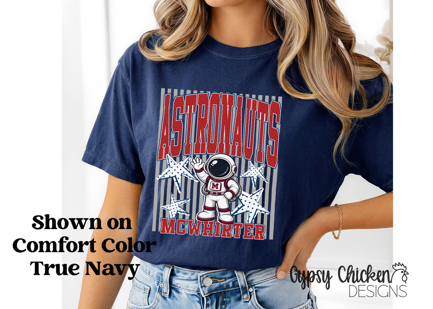 McWhirter Astronauts | Polka Dot & Stripes Mascot Tee