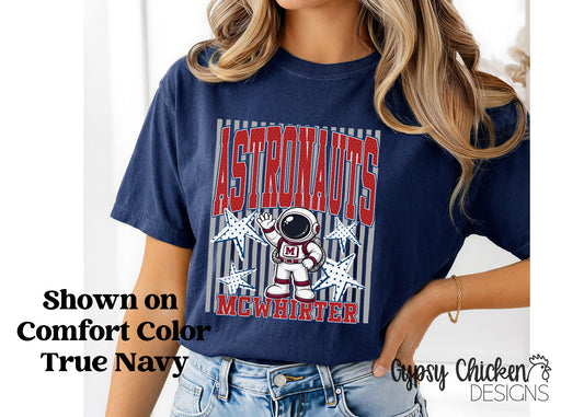 McWhirter Astronauts | Polka Dot & Stripes Mascot Tee