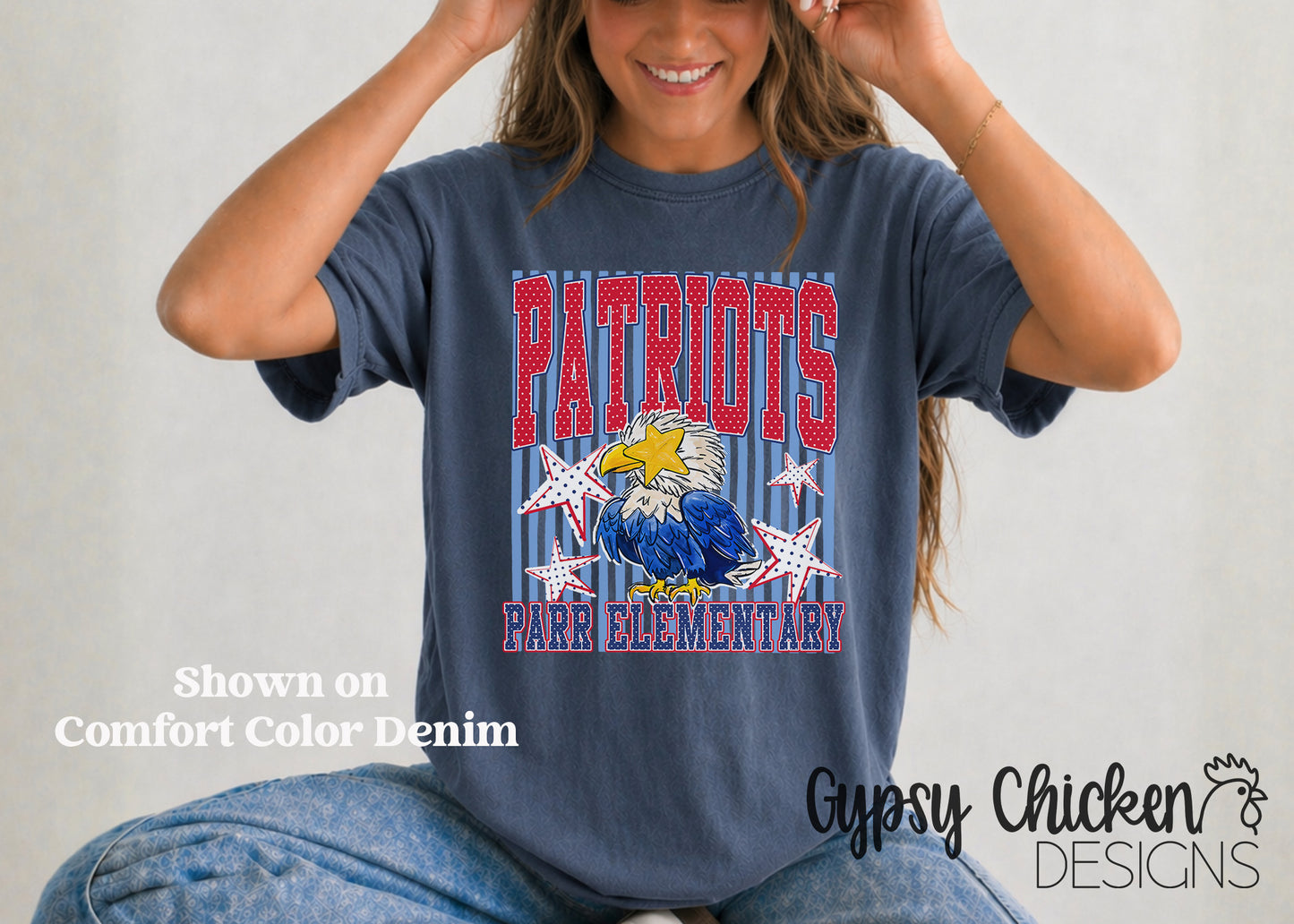 Parr Patriots | Polka Dot & Stripes Mascot Tee