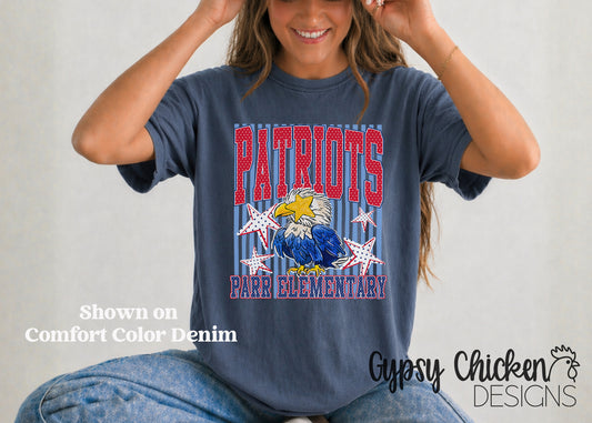 Parr Patriots | Polka Dot & Stripes Mascot Tee