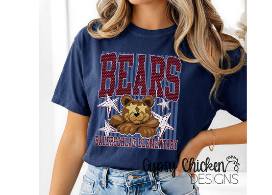 Bauer Bears | Polka Dot & Stripes Mascot Tee
