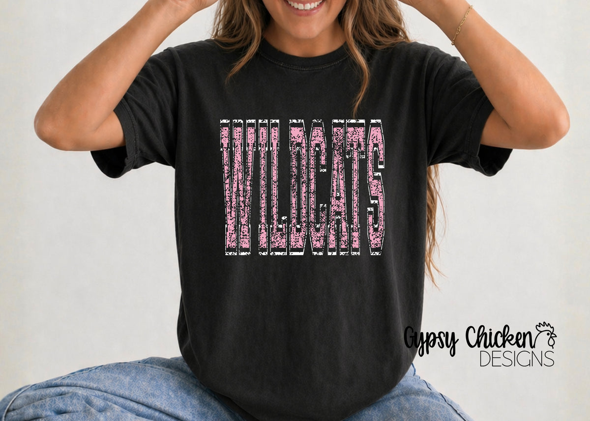 Distressed Pink Out Wildcats