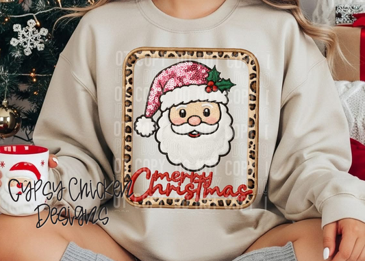 Merry Christmas Santa Leopard Frame