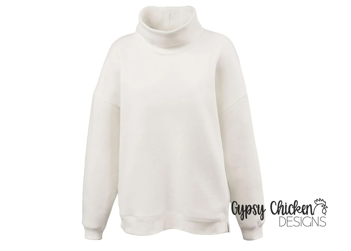 Boutique Oversized Mock Neck Sweatshirt | Custom Embroidery